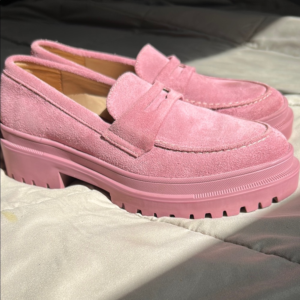 Pink Suede Loafers PATINA